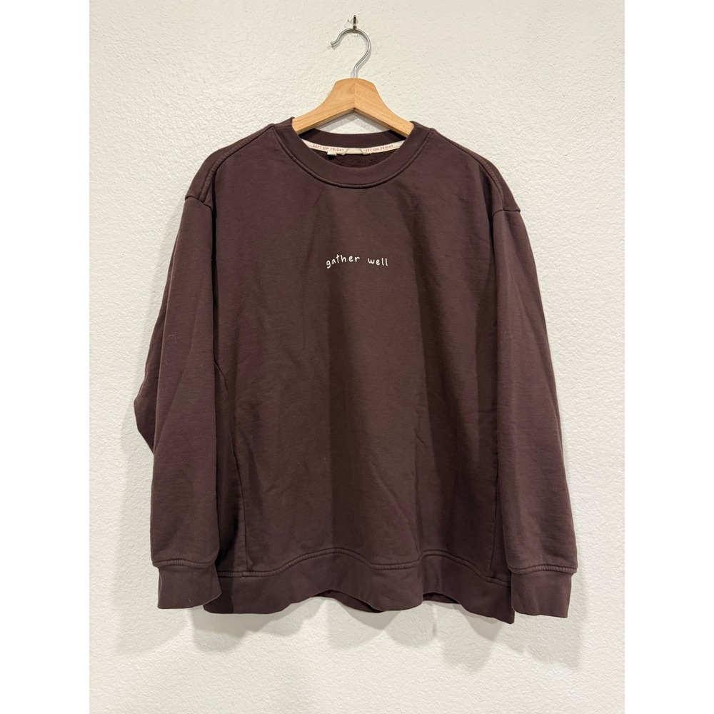 Left On Friday x Fable Gather Well Sweatshirt Brown Crewneck Graphic S/M